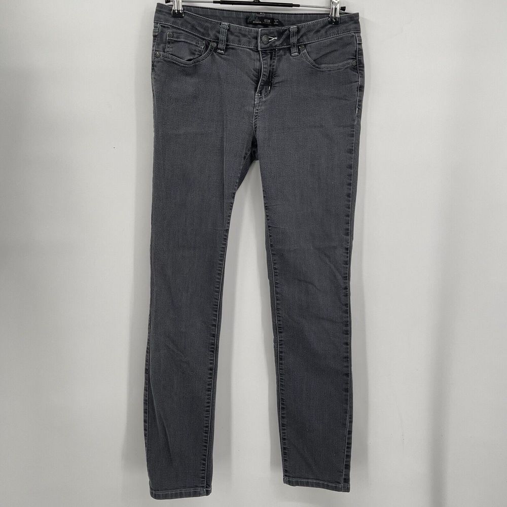 Prana 6/28 Skinny Jeans Womens Gray Mid Rise Stretch Denim Regular Inseam